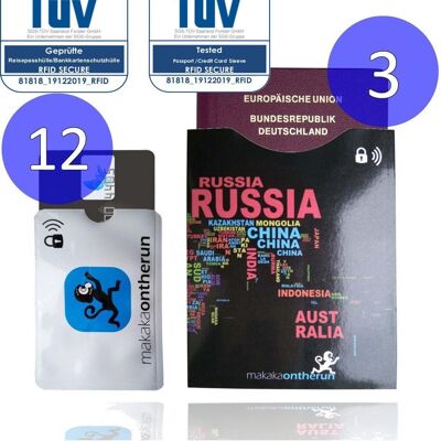 Porta carte RFID NFC | Omologato TÜV - 12 + 3