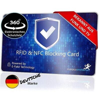 Carta di blocco RFID NFC | Approvato DEKRA - blu - 1 confezione