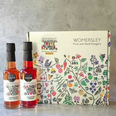 Caja de regalo de recetas y vinagre gourmet de Womersley