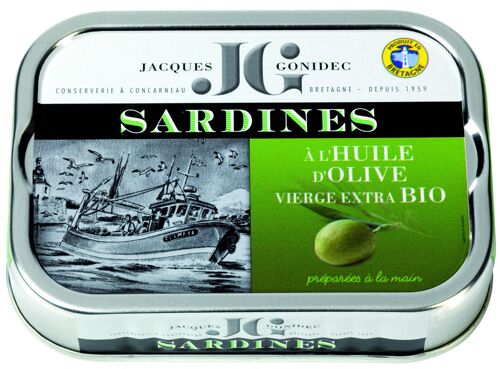 Sardines à l'huile d'olive vierge extra bio