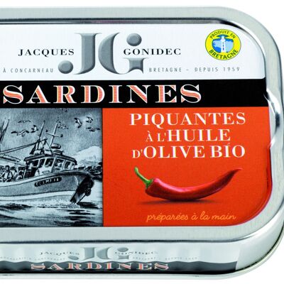 Spicy sardines in organic olive oil