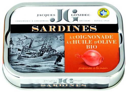 Sardines à l'oignonade et à l'huile d'olive bio