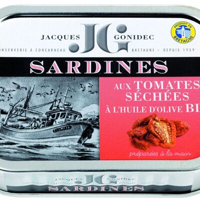 Sardines with sundried tomatoes and organic olive oil