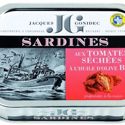 Sardines with sundried tomatoes and organic olive oil