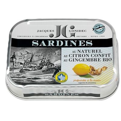 Sardines in natural lemon and organic ginger