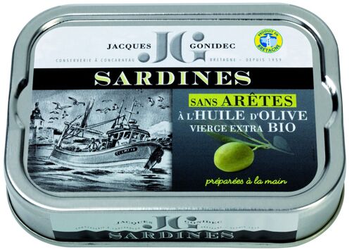 Sardines sans arêtes à l'huile d'olive bio