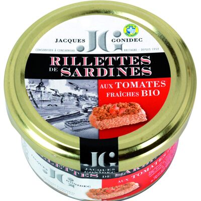 Rillettes de sardina con tomates orgánicos frescos
