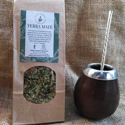 Yerba mate traditional ginger / lemon solo kit with homemade bombilla