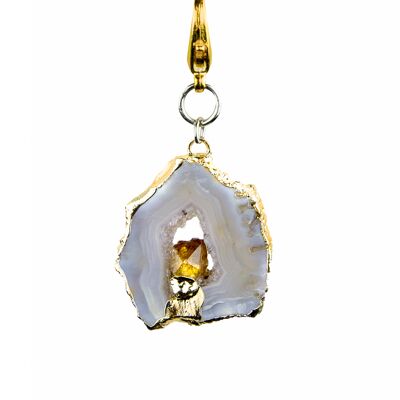 Natural agate pendant | detachable styling piece