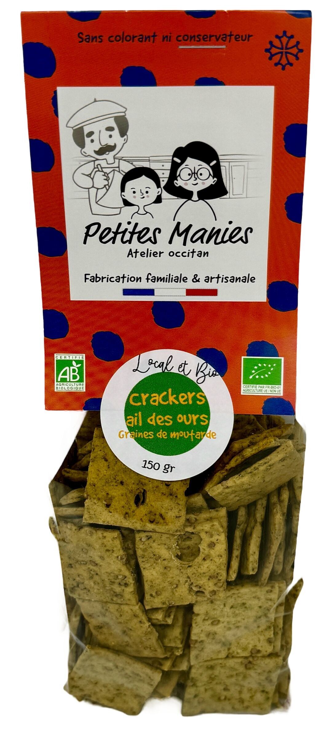 Crackers all'aglio orsino semi di senape biologica - 150gr