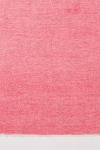 Echarpe en Laine Mérinos Chambray Toile Unie - Fuchsia 3