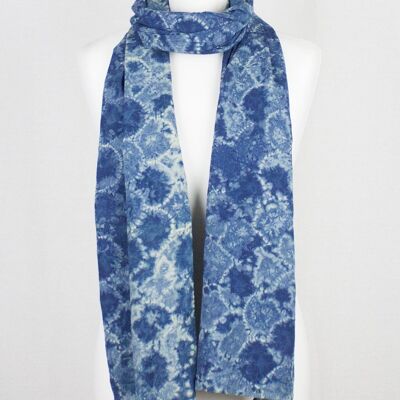 Sciarpa Shibori Tie Dye - Blu Semicerchio