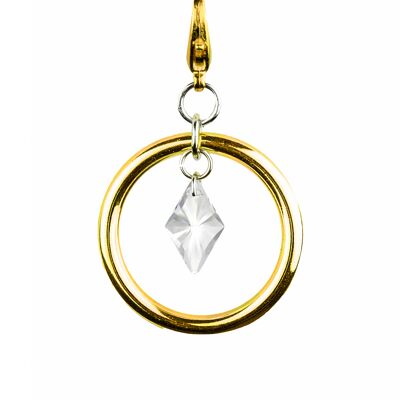 Swarovski ring pendant with 24k gold plating | detachable styling piece