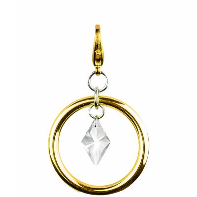 Swarovski ring pendant with 24k gold plating | detachable styling piece