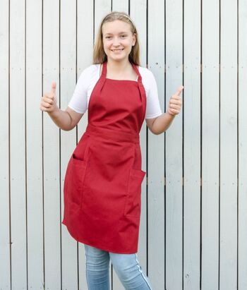 Tablier complet rouge pour femme, tablier femme avec poches, tablier de ferme, tablier de cuisine, tablier de style rétro, tablier de Noël 4