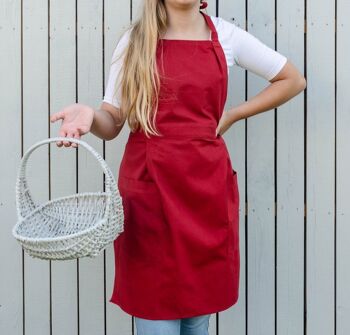 Tablier complet rouge pour femme, tablier femme avec poches, tablier de ferme, tablier de cuisine, tablier de style rétro, tablier de Noël 5