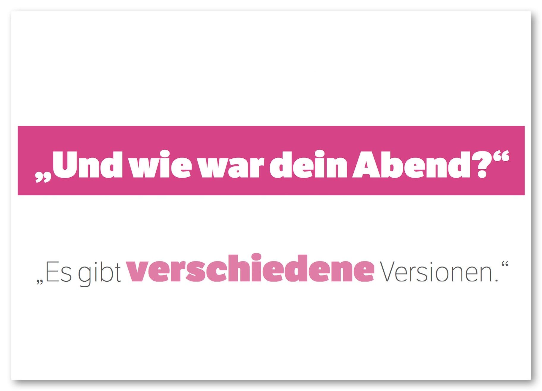 Postcard "How was your evening?" 