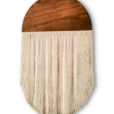 Macrame wandpaneel Wood Natural