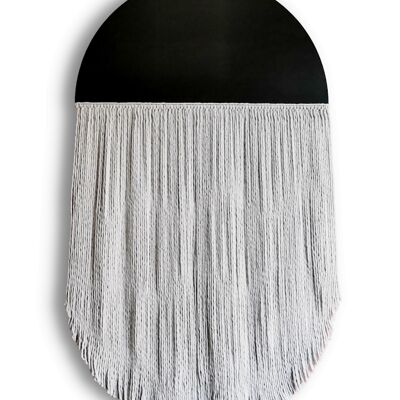 Macrame wandpaneel Black Grey