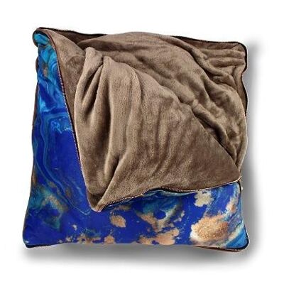Plaid Pillow Blue Marble