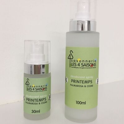 Deodorant Spray - Spring - Palmarosa & Cèdre SPRAY DEODORANT - SPRING - PALMAROSA & CEDAR 30ml