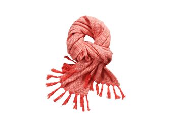 Tissu coton rose / corail 1864