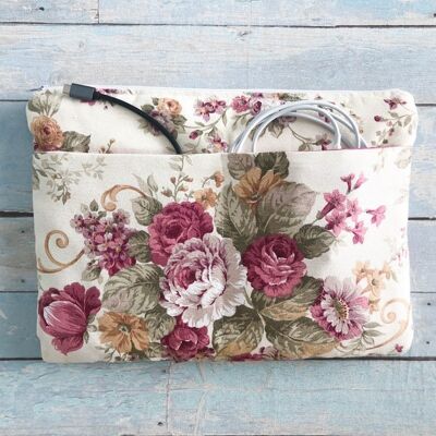 Roses fabric laptop case. Floral Laptop bag for 2018-2020 Macbook Air 13", Pro 13".