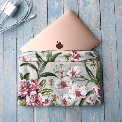 Pink peony laptop case laptop case. Laptop bag for 2018-2020 Macbook Air 13", Macbook Pro 13".