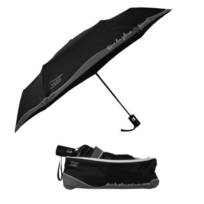 Parapluie éco-responsable L’Automatique Noir Immuable et sa housse absorbante brevetée