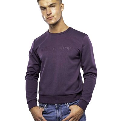 Diego Double Face Long Sleeve Crew Neck T Shirt Cosmos Navy