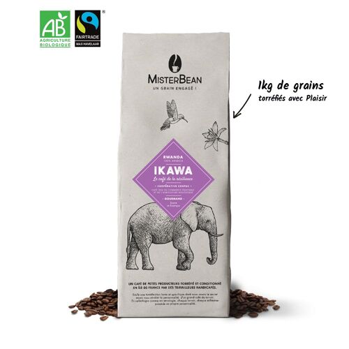 IKAWA - Café en grain bio et équitable suave et exotique - 1kg