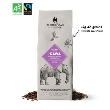 IKAWA - Café en grain bio et équitable suave et exotique - 1kg 1