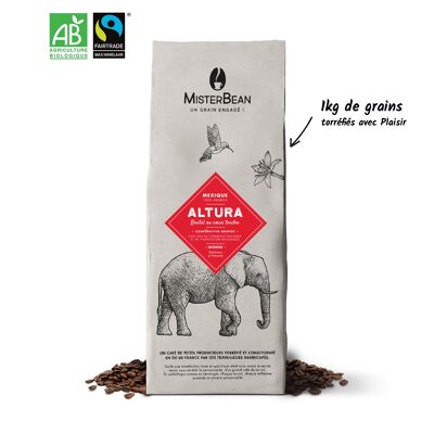 ALTURA - Café orgánico y de comercio justo picante y cacao en grano - 1kg