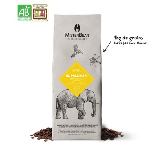 EL PALOMAR - Café en grain bio et équitable chocolaté - 1kg