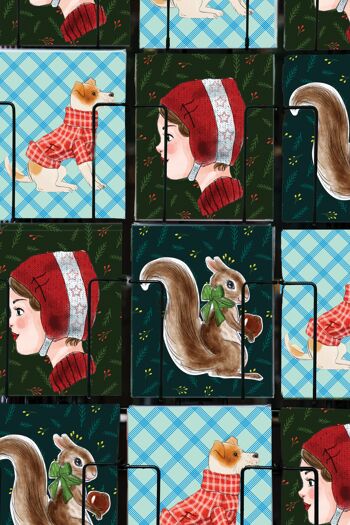 Écureuil en hibernation de carte postale de Noël 2