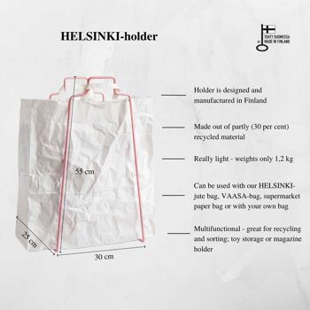 HELSINKI porte-sac en papier rose clair 2