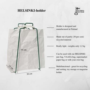 Porte-sac en papier HELSINKI vert mousse 2