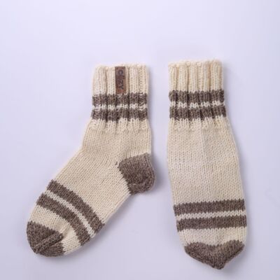 Men hiking wool socks, Handmade winter cozy socks, Gray, blue, black warm socks, Mountain cottage socks