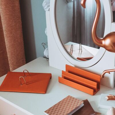 Orange imitation leather calendar holder