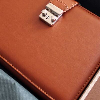 Leather personal diary in leather color