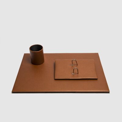 Notary in leather, leather color - Three Piece Set