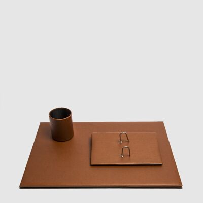 Notary in leather, leather color - Three Piece Set