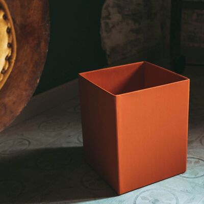 Orange imitation leather bin