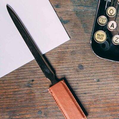 Leather-colored imitation leather letter opener