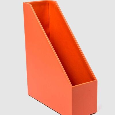Orange imitation leather magazine rack
