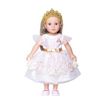 Robe de princesse poupée "fleur de cerisier" avec couronne dorée, taille. 28-35cm 4