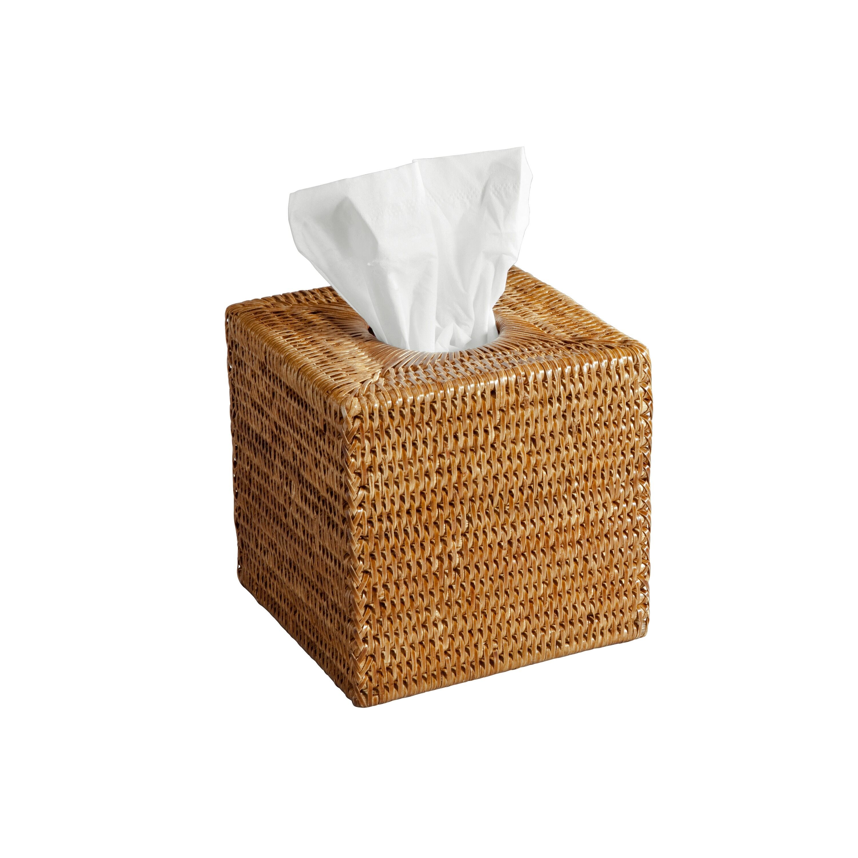 Portafazzoletti quadrato Fanchon in rattan miele