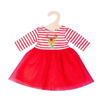 Robe de Noël de poupée avec bandeau "Rudi Reindeer", Gr. 28-35cm 2