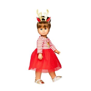 Robe de Noël de poupée avec bandeau "Rudi Reindeer", Gr. 28-35cm 5