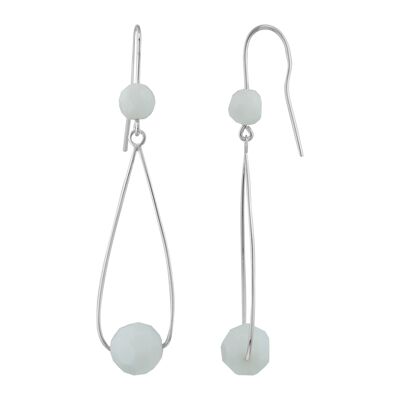 Boucle d'oreille en argent et cristal Balanc en argent sterling